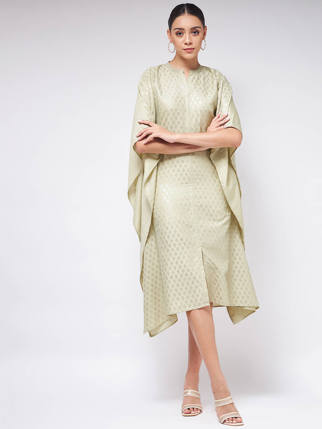 Pannkh - Green Polyester Women's Kaftan ( Pack of 1 ) Pannkh - Green Polyester Women's Kaftan ( Pack of 1 )