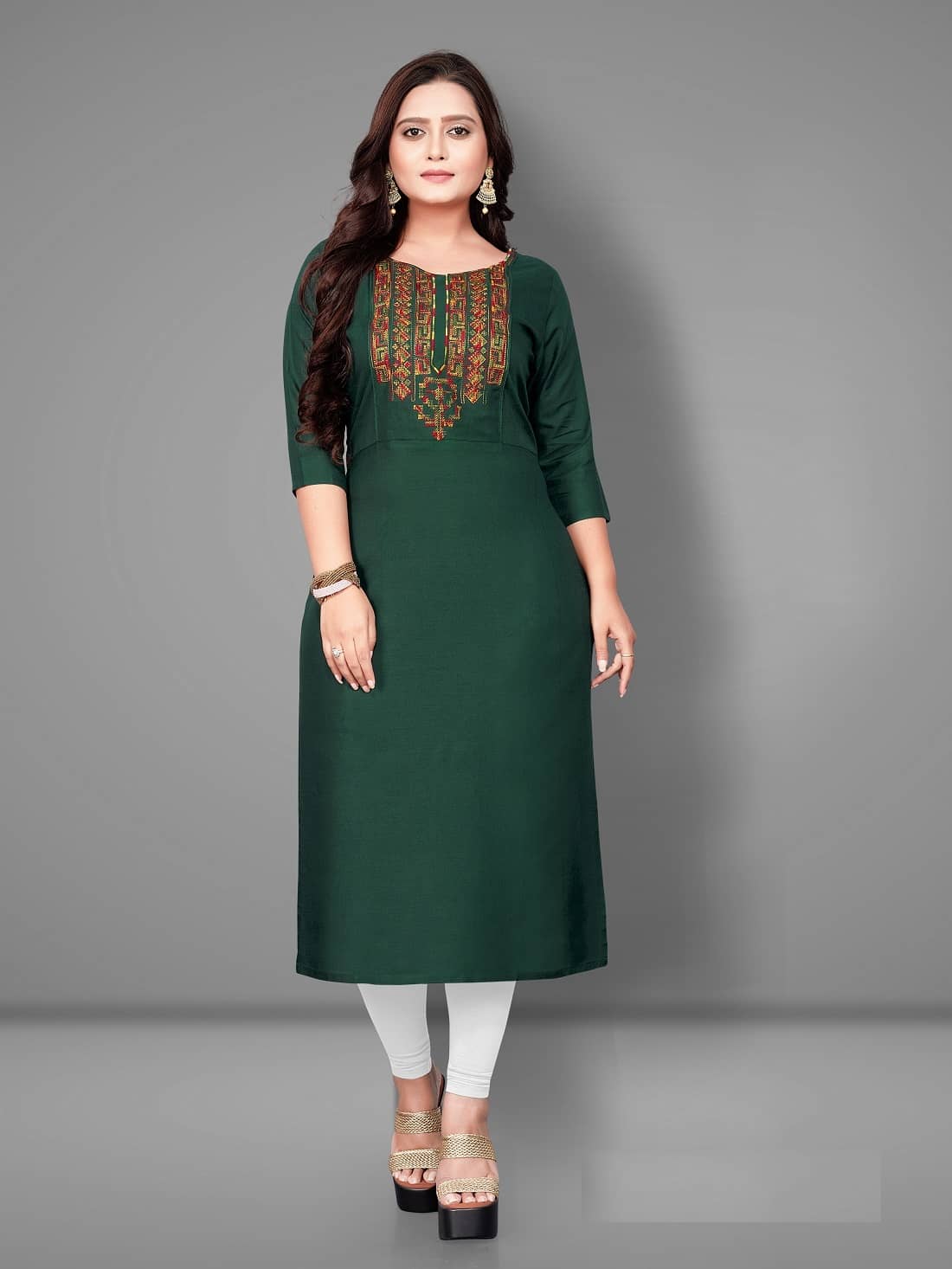 Rangrasiya - Green Rayon Women's Straight Kurti ( Pack of 1 ) - Kurtis, Tunics | Buy online on ZillyBuy