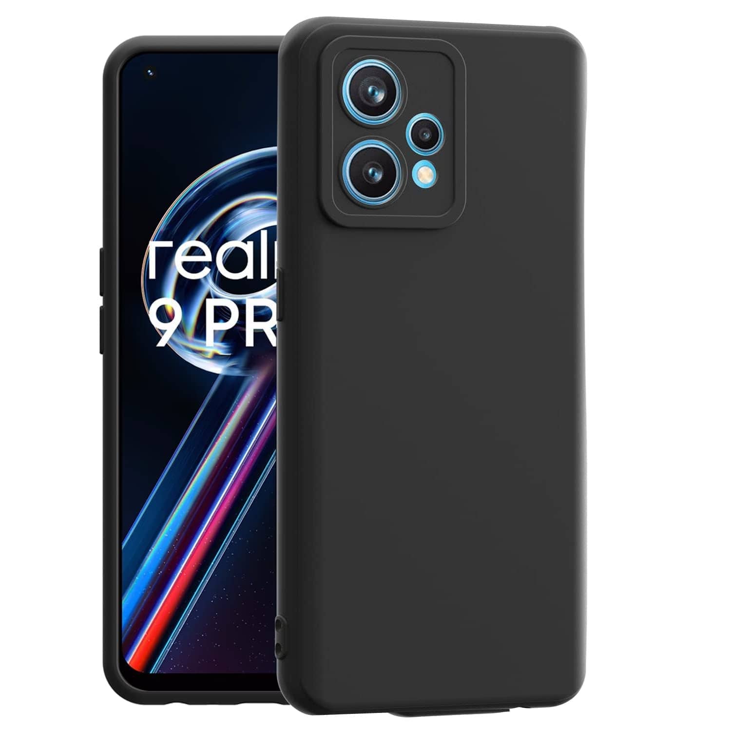 ZAMN - Black Silicon Plain Cases Compatible For Realme 9 Pro 5G ( Pack of 1 )