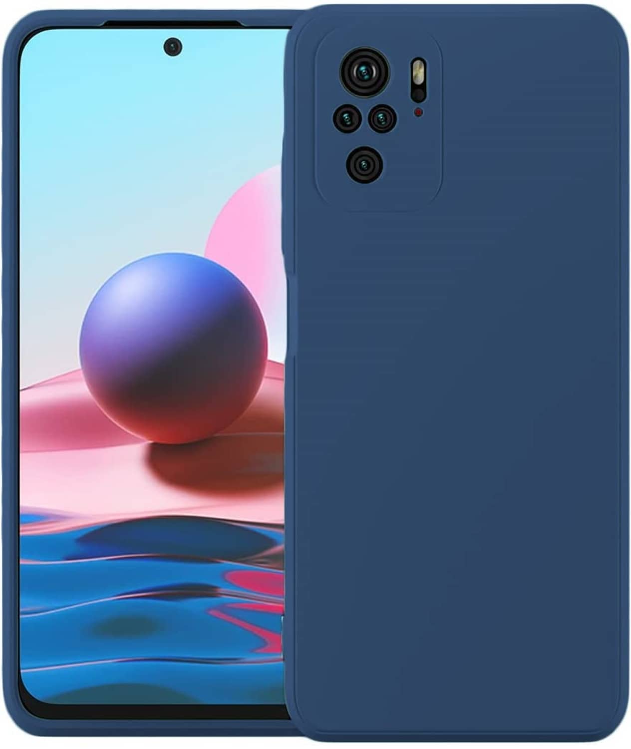 ZAMN - Blue Silicon Plain Cases Compatible For Xiaomi Redmi Note 10s ( Pack of 1 )