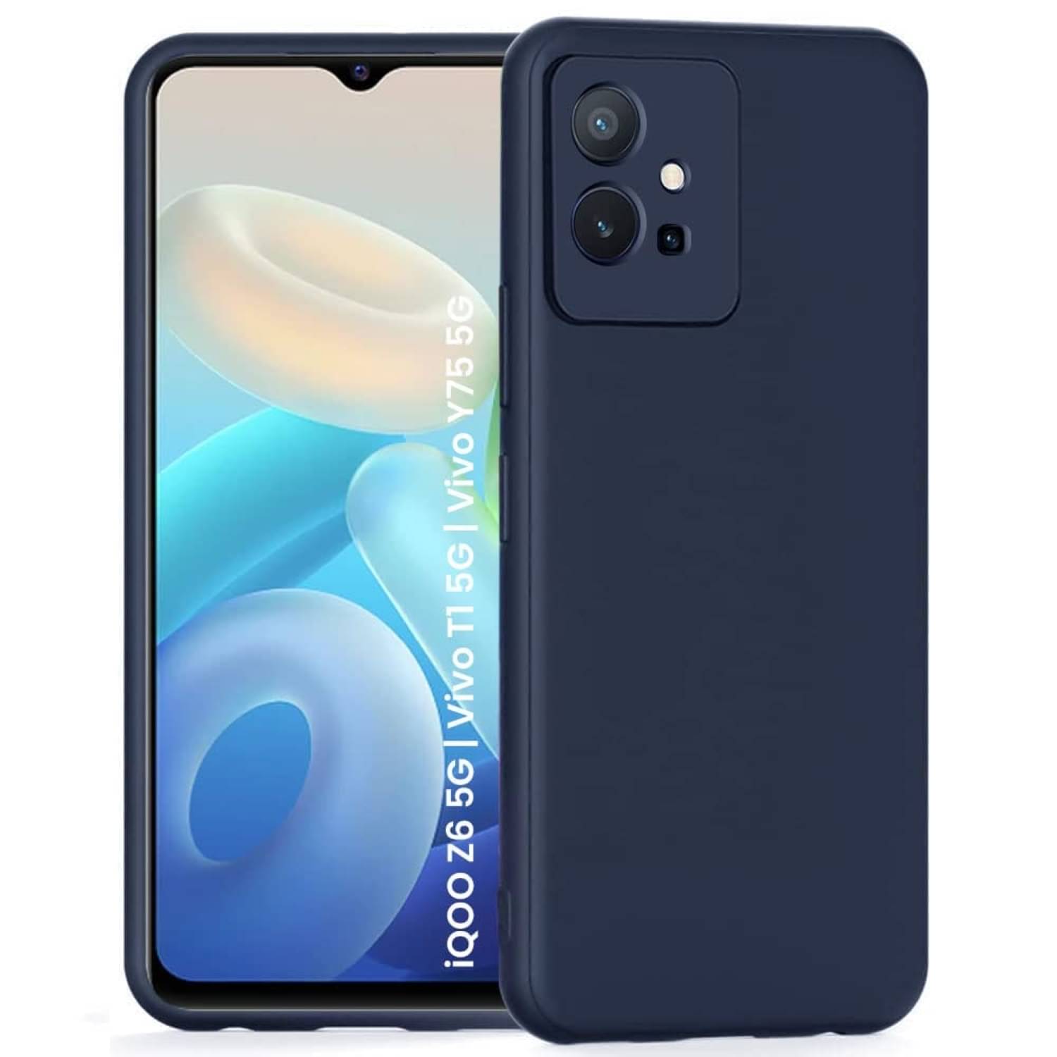 ZAMN - Blue Silicon Plain Cases Compatible For Vivo T1 5G ( Pack of 1 ) ZAMN - Blue Silicon Plain Cases Compatible For Vivo T1 5G ( Pack of 1 )
