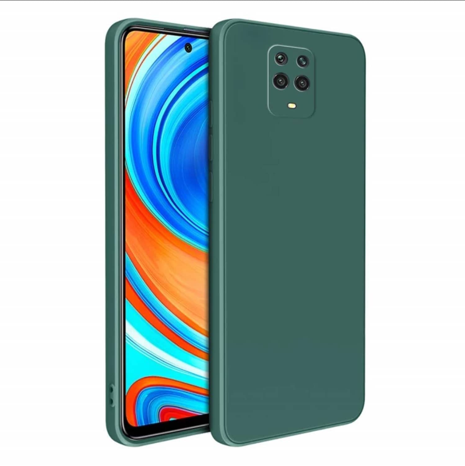 ZAMN - Black Silicon Plain Cases Compatible For POCO M2 Pro ( Pack of 1 )