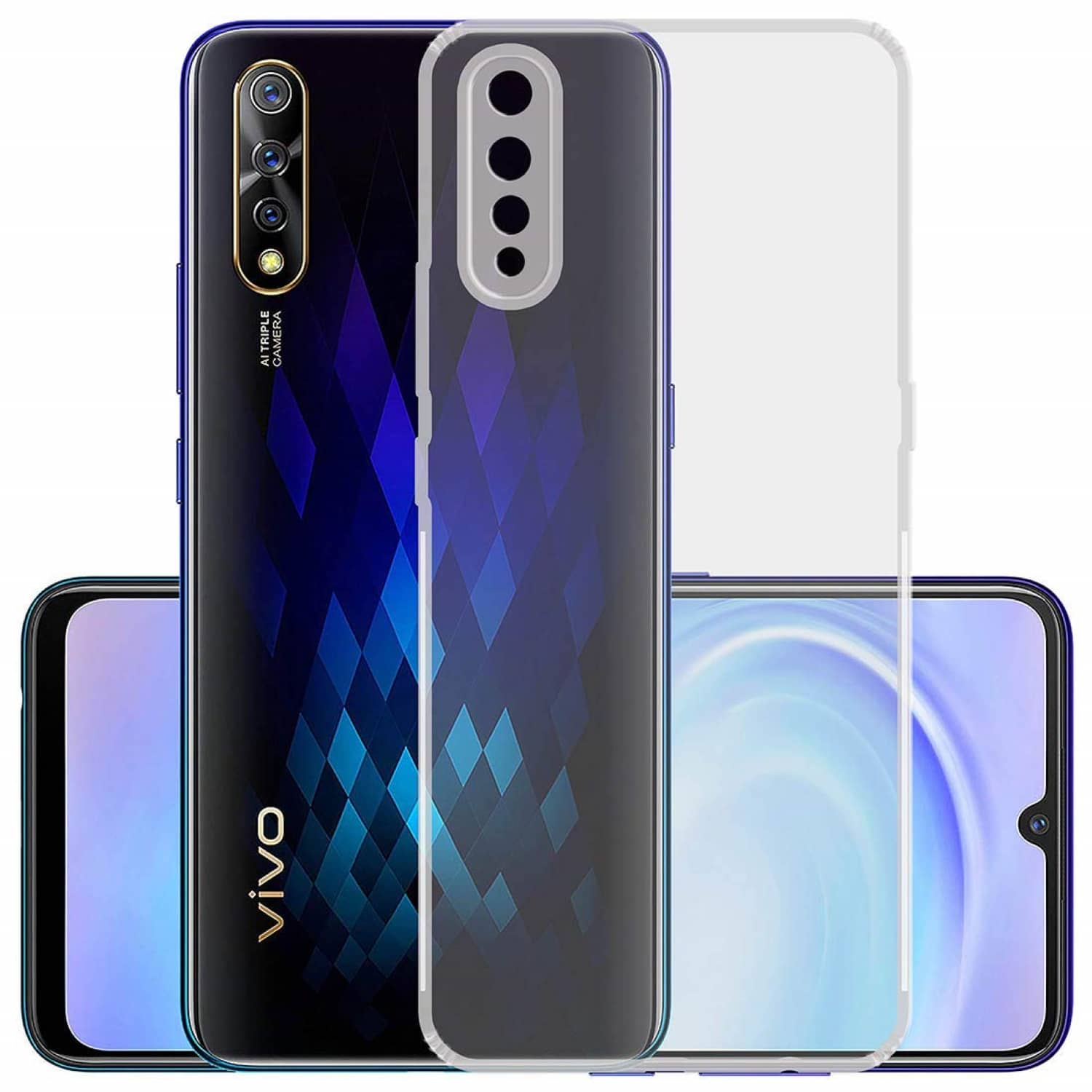 ZAMN - Transparent Silicon Silicon Soft cases Compatible For Vivo S1 ( Pack of 1 )