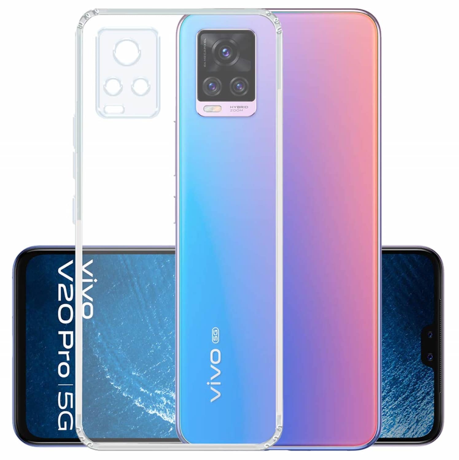 ZAMN - Transparent Silicon Silicon Soft cases Compatible For Vivo V20 Pro ( Pack of 1 )