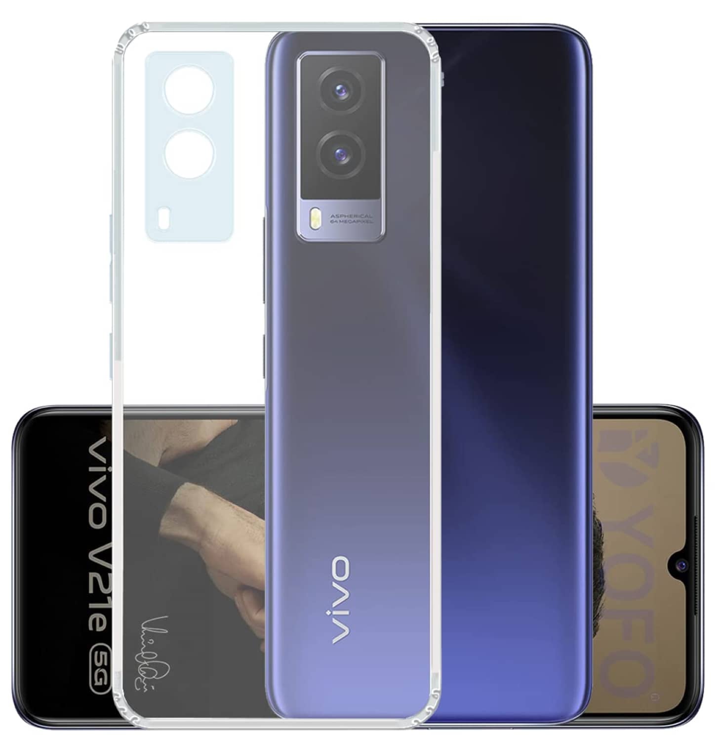 ZAMN - Transparent Silicon Silicon Soft cases Compatible For Vivo V21e 5G ( Pack of 1 )