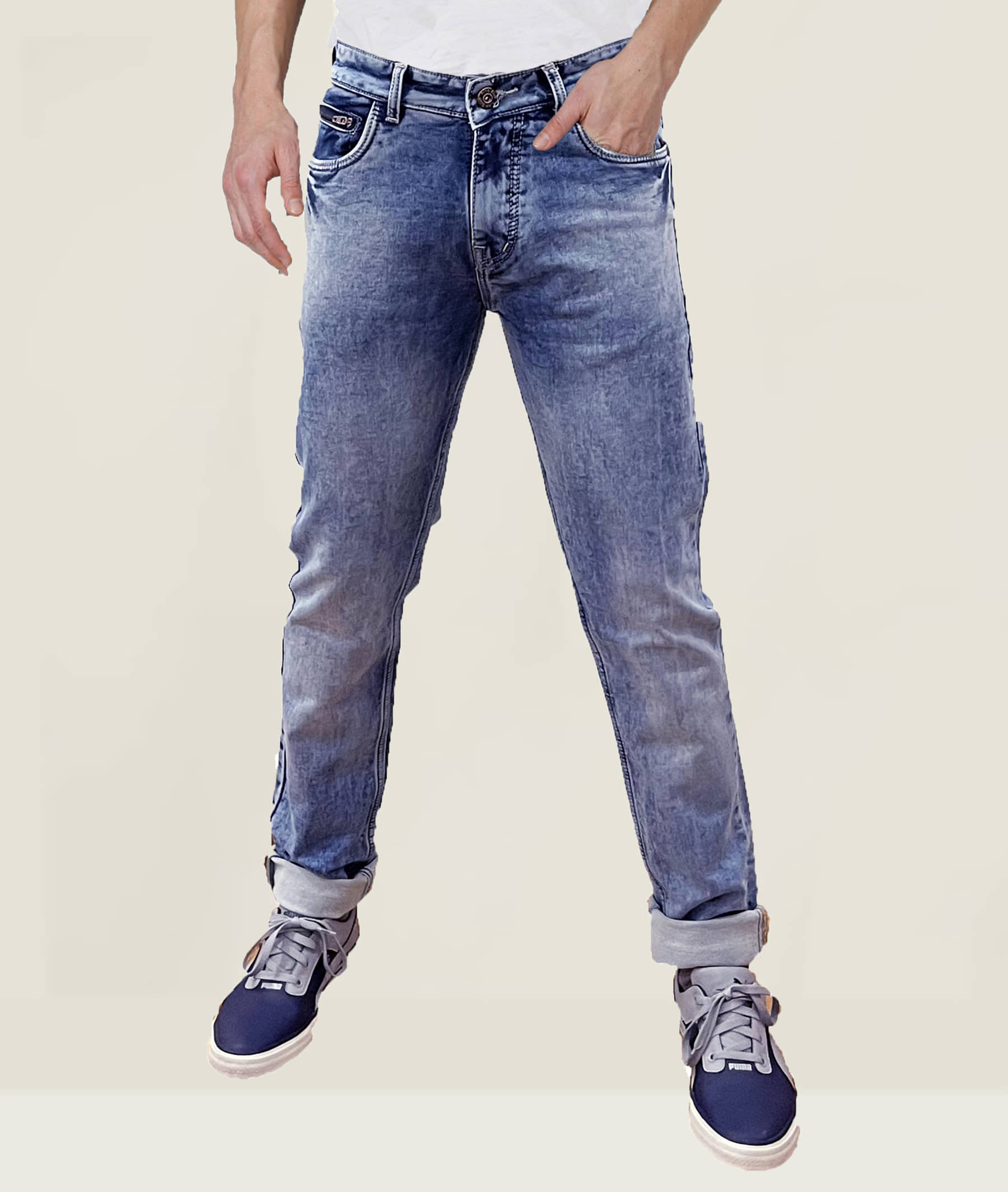 fineblu Slim Fit Dyed Men's Jeans - Green ( Pack of 1 ) - Jeans | Buy online on ZillyBuy