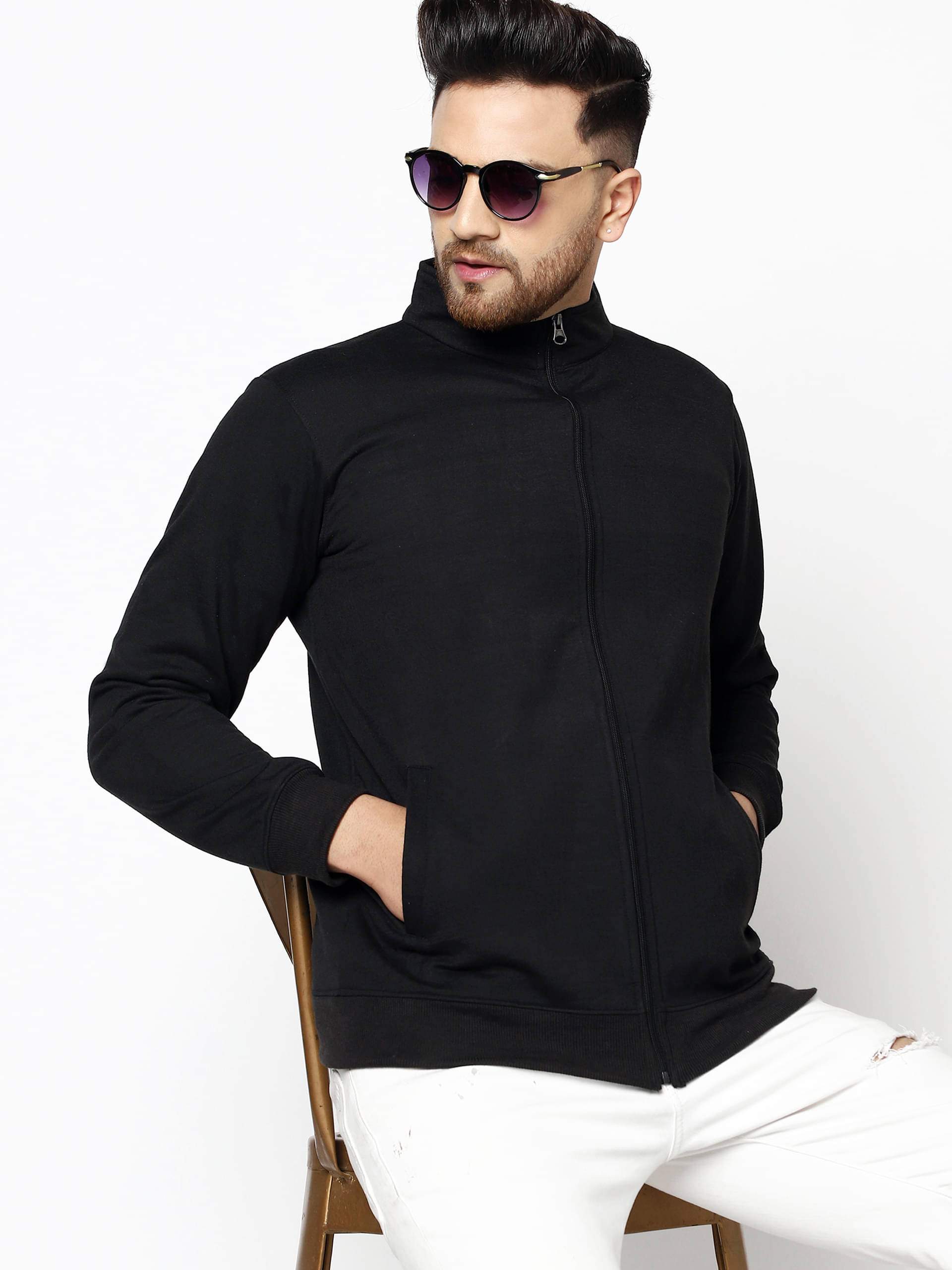     			AUSK - Black Fleece Regular Fit Men's Sweatshirt ( Pack of 1 )