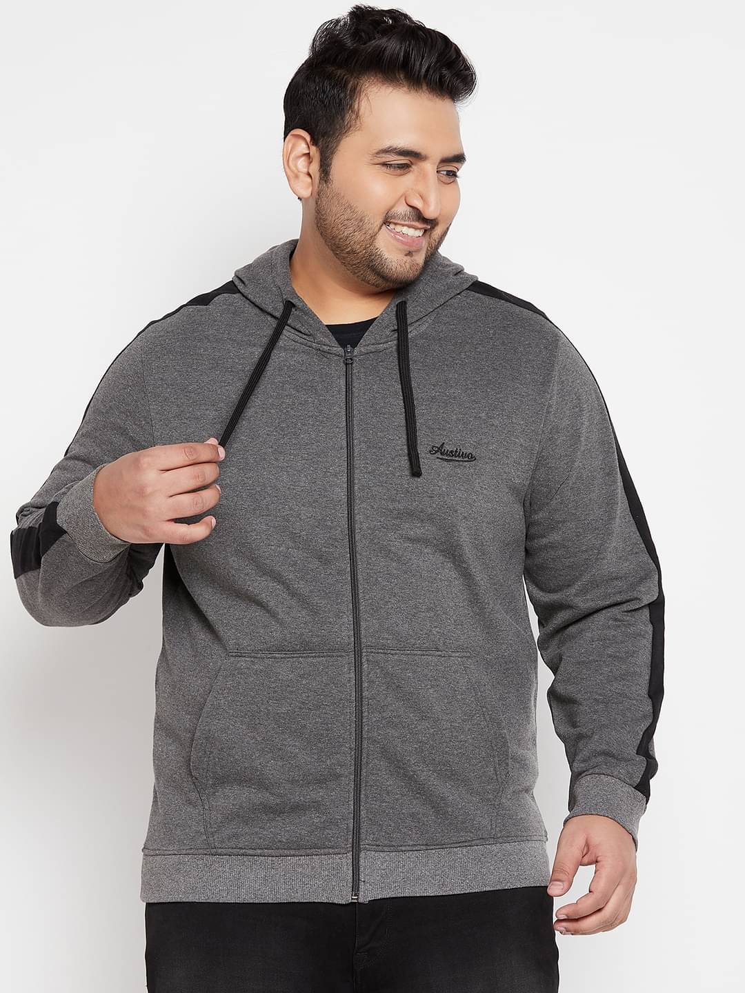 AUSTIVO - Grey Cotton Blend Regular Fit Men's Sweatshirt ( Pack of 1 ) AUSTIVO - Grey Cotton Blend Regular Fit Men's Sweatshirt ( Pack of 1 )