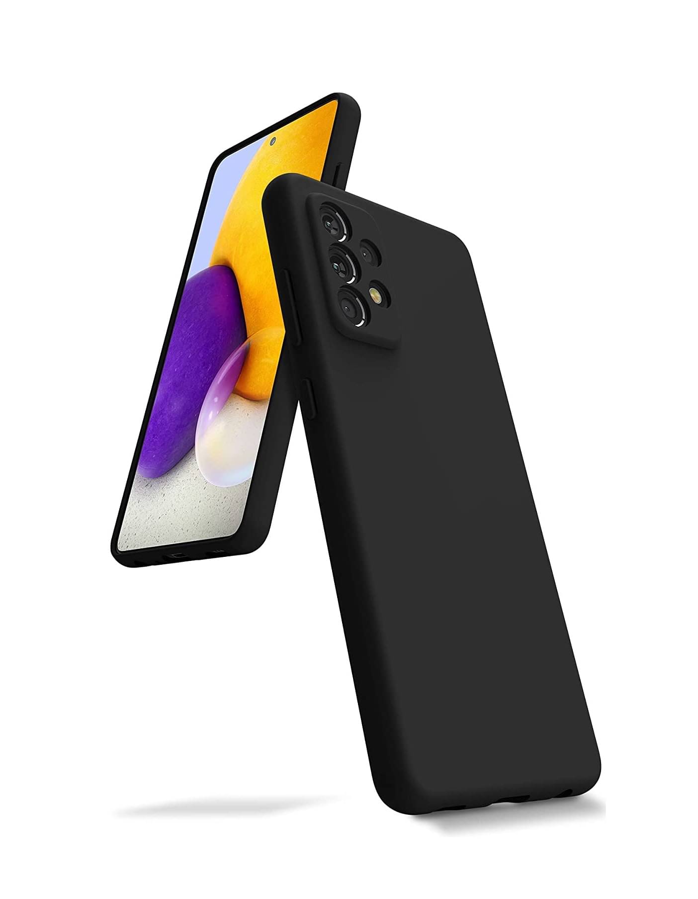     			BEING STYLISH - Black Silicon Plain Cases Compatible For Samsung Galaxy A72 ( Pack of 1 )