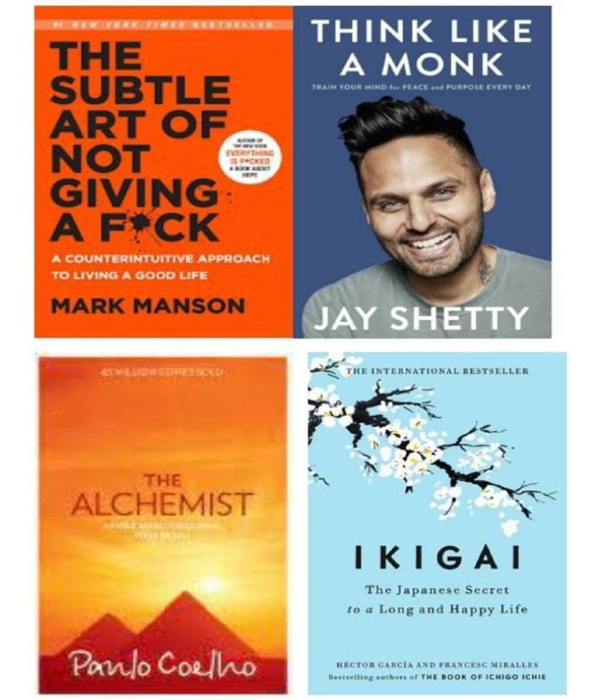 Books Combo (Ikigai, Think Like A Monk, Alchemist The Subtle Art Of Not Giving )- Paperback Books Combo (Ikigai, Think Like A Monk, Alchemist The Subtle Art Of Not Giving )- Paperback