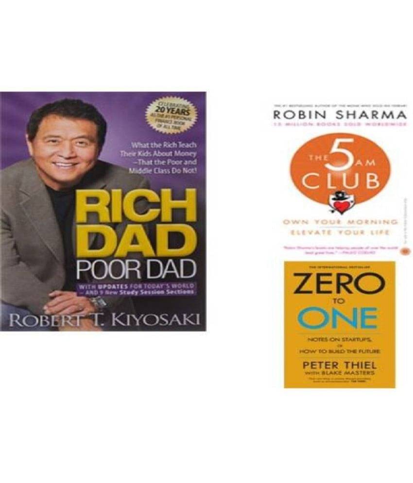     			(Combo Of 3 Books) Rich Dad + 5 Am Club + Zero To One - paperback