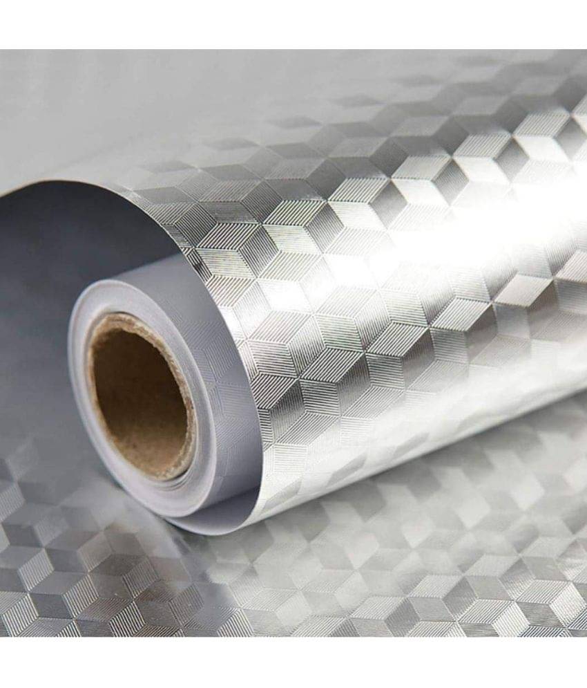 Geeo Diamond Design In Silver Foil Wall Paper 60cm X2m (Pack of 1) Geeo Diamond Design In Silver Foil Wall Paper 60cm X2m (Pack of 1)