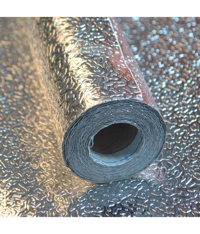     			Geeo Silver Foil Wallpaper 60cm x 2m (Pack of 1)