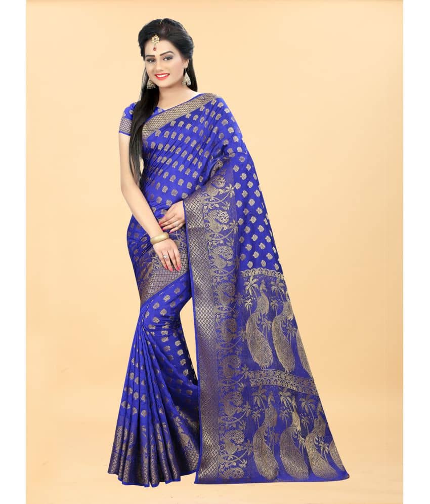 Gazal Fashions Banarasi Silk Embellished Saree With Unstitched Blouse Piece ( Pink ) - Sarees | Buy online on ZillyBuy