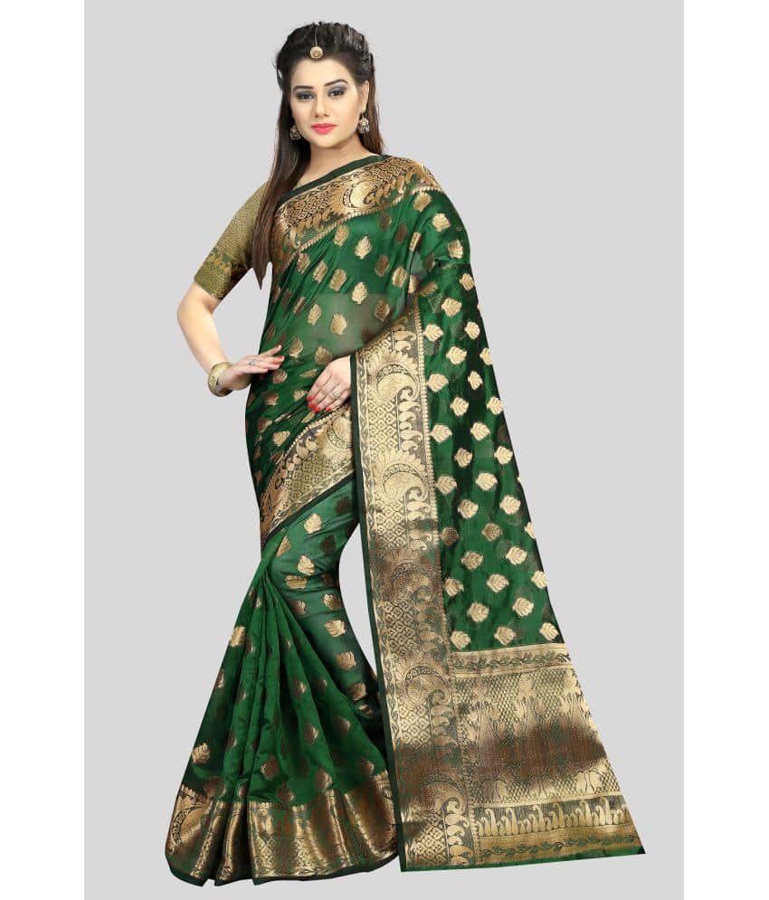 Gazal Fashions Banarasi Silk Embellished Saree With Unstitched Blouse Piece ( Multicolour ) - Sarees | Buy online on ZillyBuy