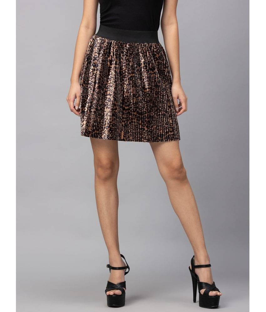 Globus - Brown Polyester Women's Flared Skirt ( Pack of 1 ) Globus - Brown Polyester Women's Flared Skirt ( Pack of 1 )