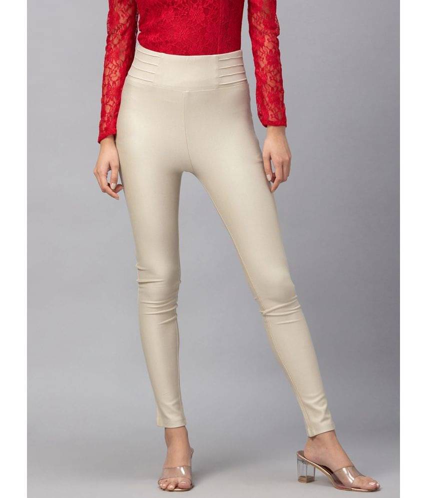     			Globus - Viscose Slim Fit Beige Women's Jeggings ( Pack of 1 )