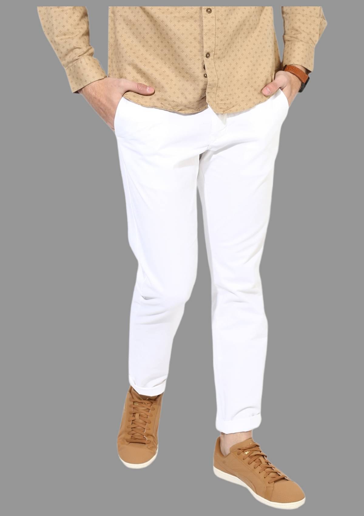     			HALOGEN White Regular Chinos ( Pack of 1 )