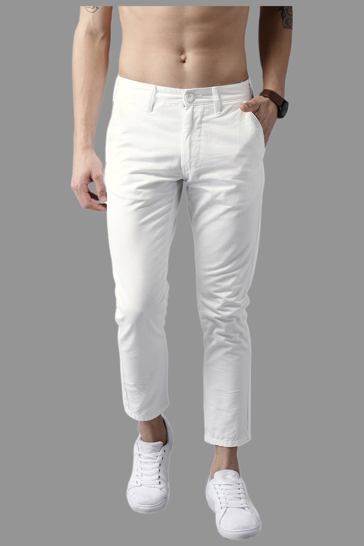     			HALOGEN White Regular Chinos ( Pack of 1 )