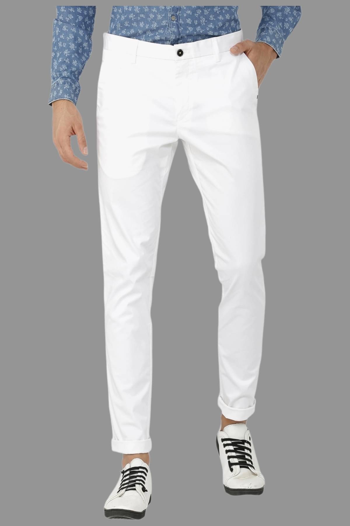     			HALOGEN White Regular Chinos ( Pack of 1 )