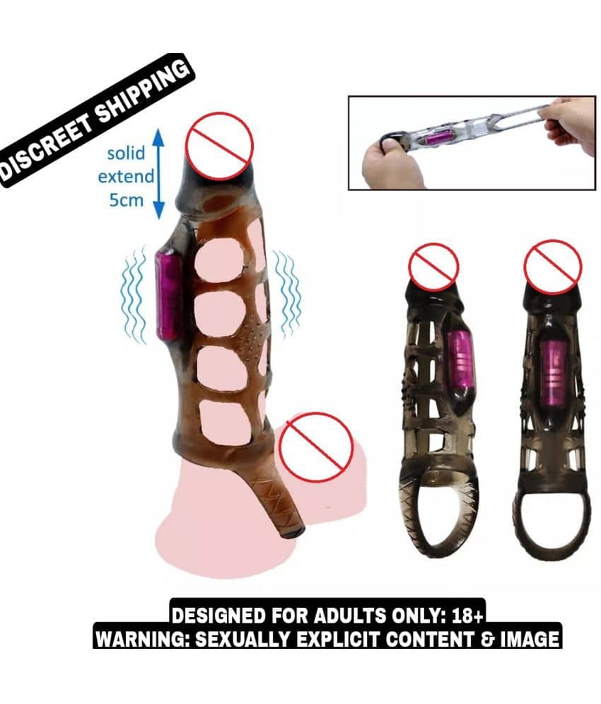 KAMAHOUSE BAILE 6.29 INCH VIBRATING PENIS EXTENSION EXTEND     ER COCK SLEEVE GIRTH ENHANCER FOR MEN