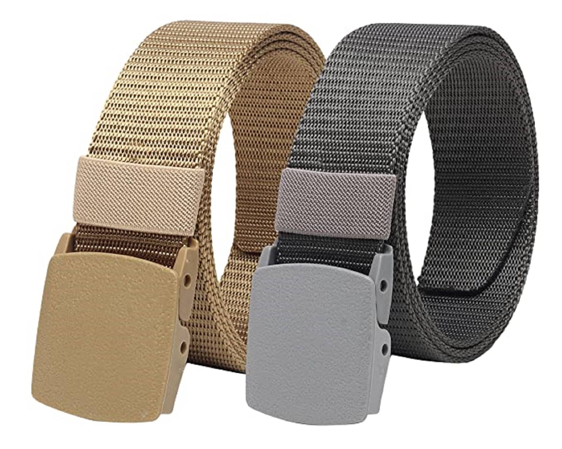 Kingluster - Cream Nylon Men's Casual Belt ( Pack of 2 ) Kingluster - Cream Nylon Men's Casual Belt ( Pack of 2 )