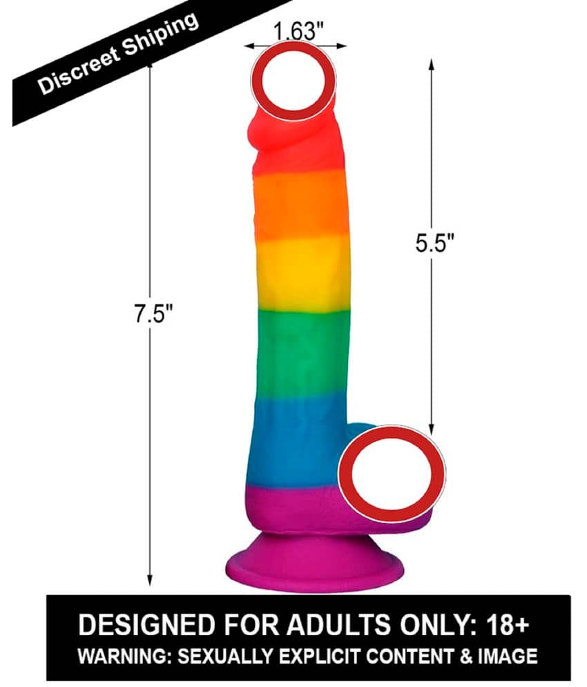 Knightriders Rainbow Realistic Dildo Silicone Dildo With Powerful Suction Cup