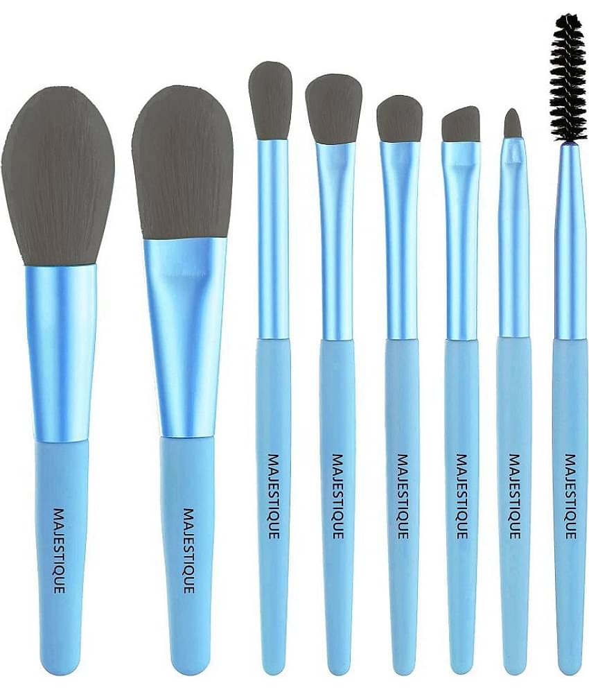 Majestique Luxe Makeup Brush Set Mini Makeup Brush Tools Proffesional for Women - 8Pcs/Multicolor
