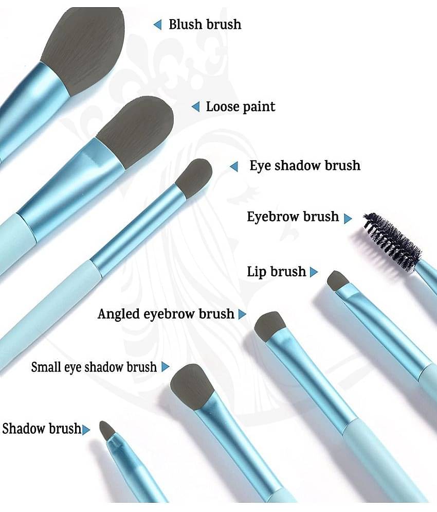 Majestique Luxe Makeup Brush Set Mini Makeup Brush Tools Proffesional for Women - 8Pcs/Multicolor