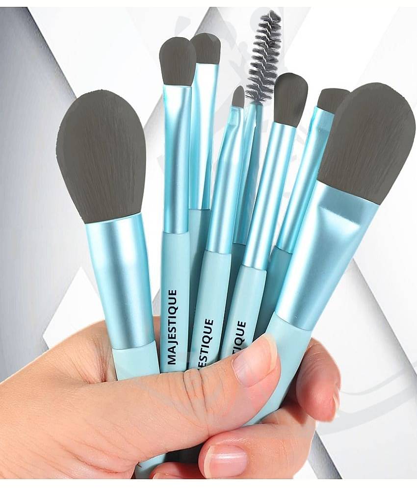 Majestique Luxe Makeup Brush Set Mini Makeup Brush Tools Proffesional for Women - 8Pcs/Multicolor
