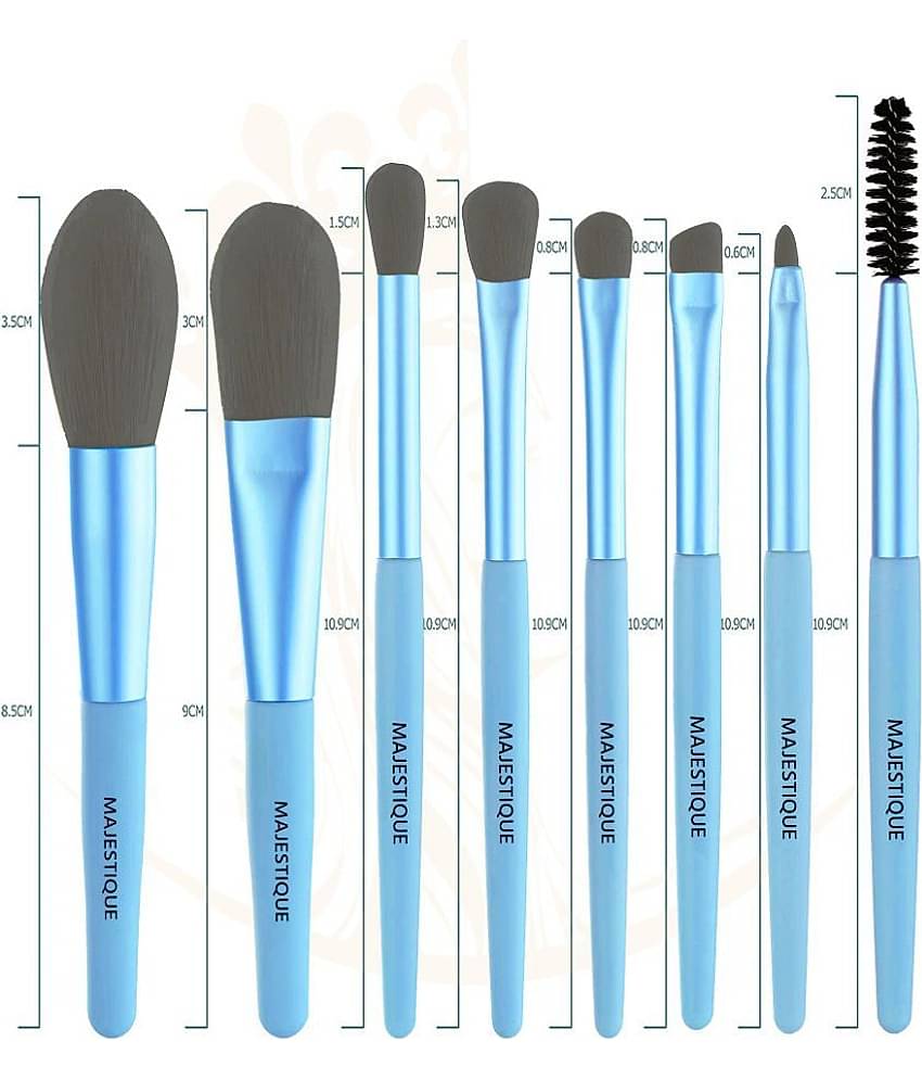 Majestique Luxe Makeup Brush Set Mini Makeup Brush Tools Proffesional for Women - 8Pcs/Multicolor