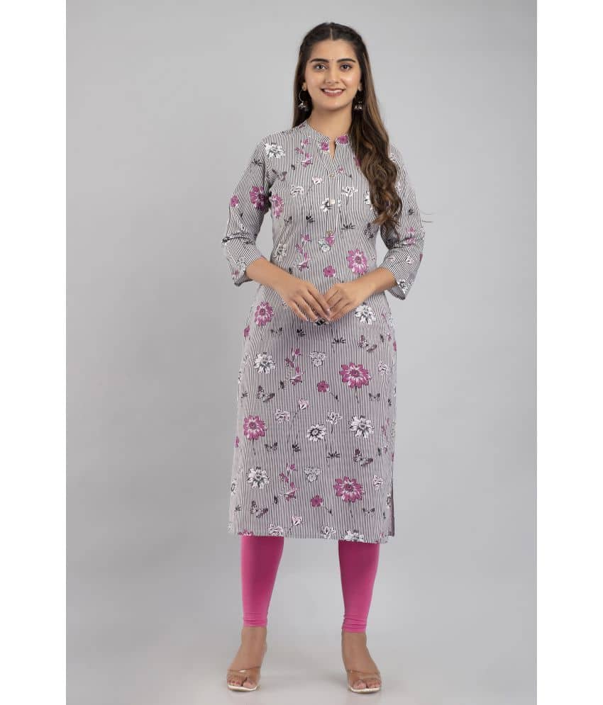 MAUKA - White Rayon Women's Straight Kurti ( Pack of 1 ) - Kurtis, Tunics | Buy online on ZillyBuy