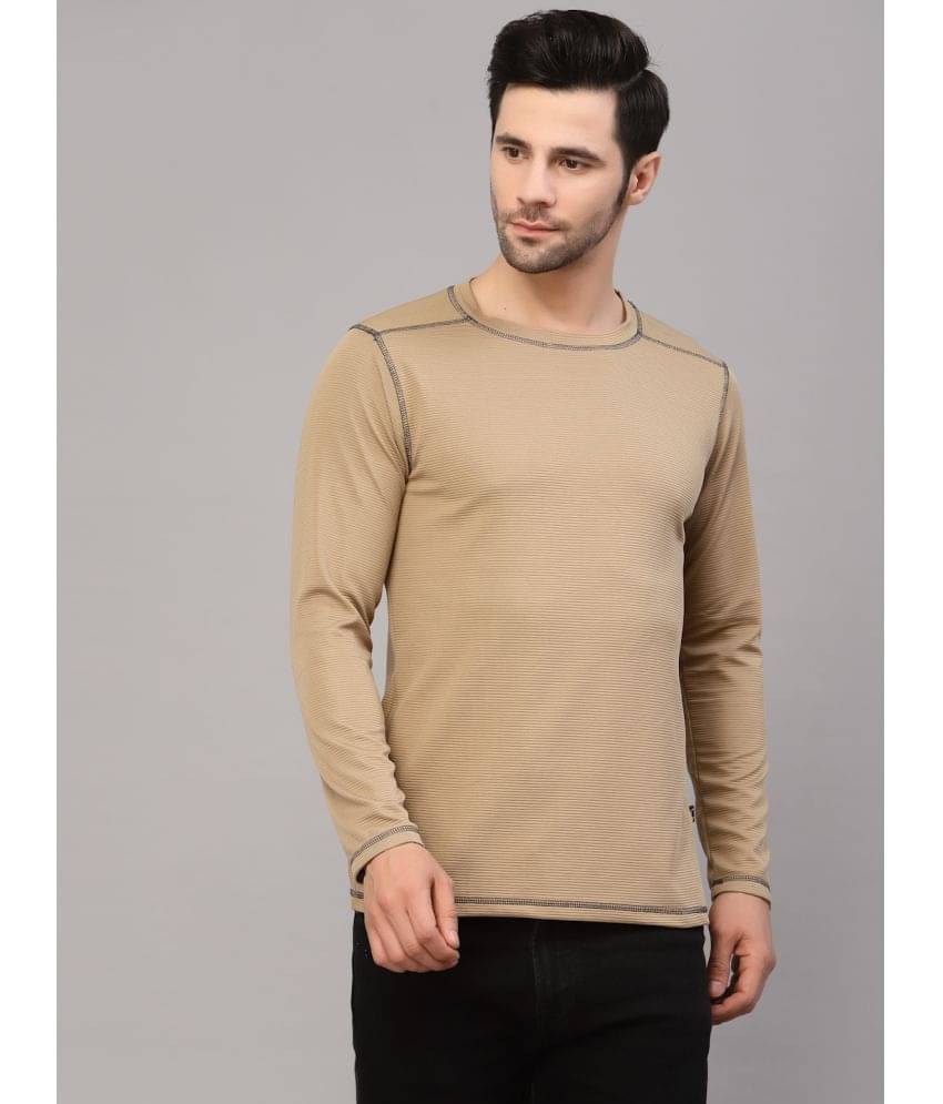 Rigo Pack of 1 Polyester Slim Fit Men's T-Shirt ( Beige ) Rigo Pack of 1 Polyester Slim Fit Men's T-Shirt ( Beige )
