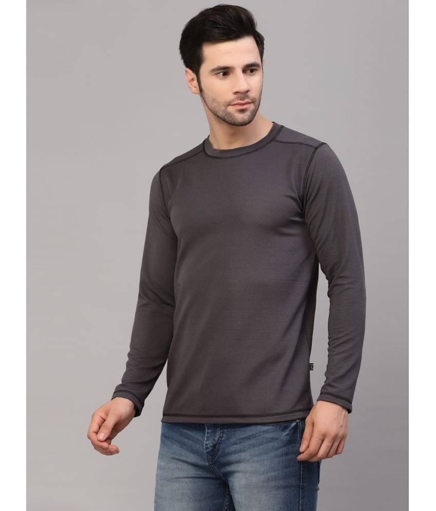 Rigo Pack of 1 Polyester Slim Fit Men's T-Shirt ( Charcoal )     			Rigo Pack of 1 Polyester Slim Fit Men's T-Shirt ( Charcoal )