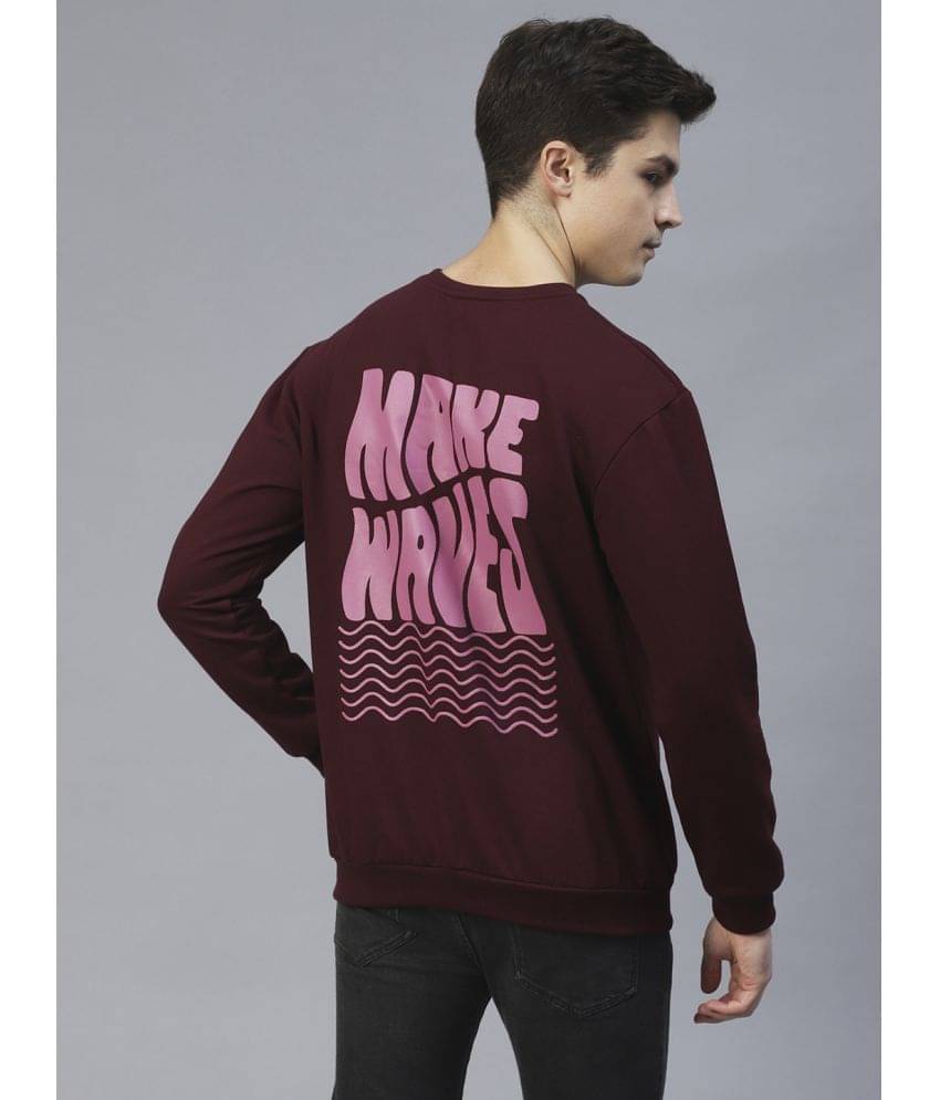 Rigo - Wine Fleece Regular Fit Men's Sweatshirt ( Pack of 1 ) Rigo - Wine Fleece Regular Fit Men's Sweatshirt ( Pack of 1 )
