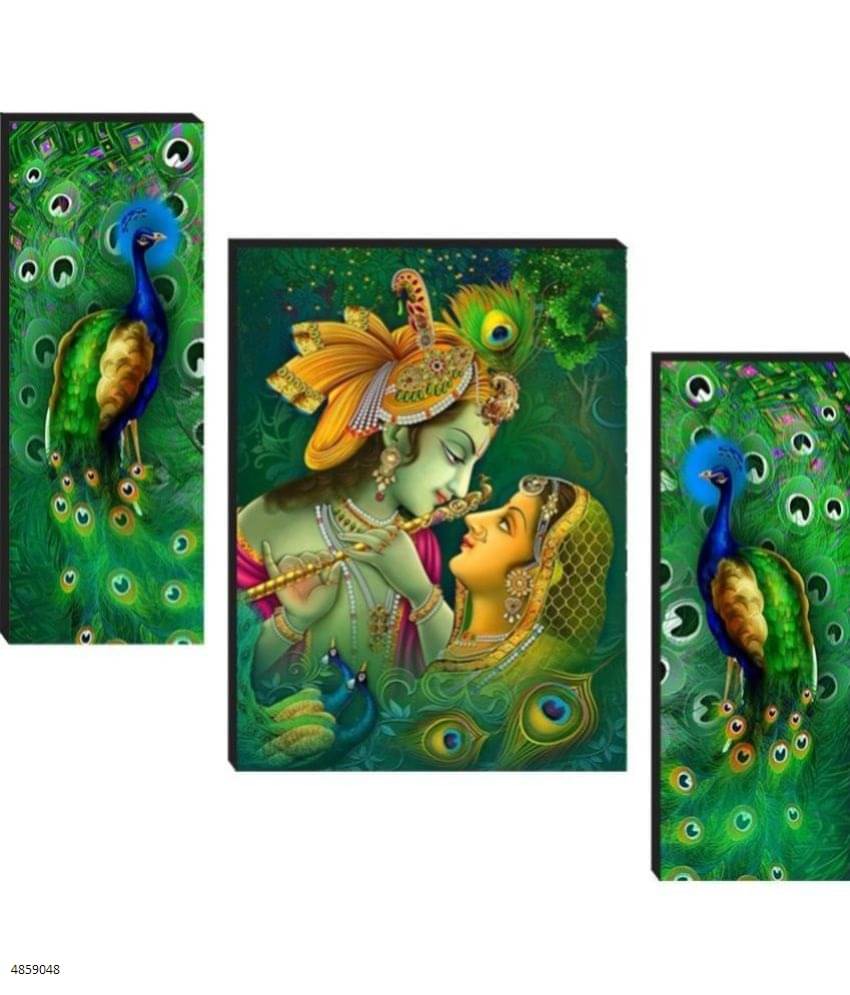SNDArt Set Of 3 Radha Krishna Wall Paintings For Home Decor 12 x 18 inch SNDArt Set Of 3 Radha Krishna Wall Paintings For Home Decor 12 x 18 inch