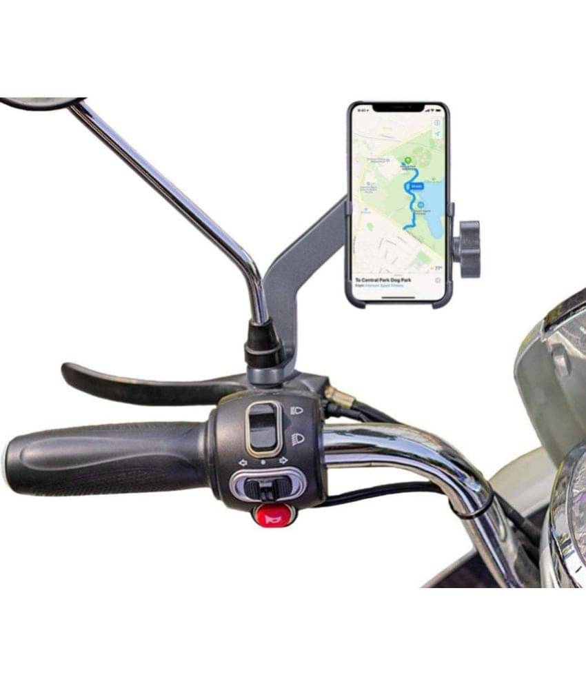 thriftkart Universal Handlebar Bike Mount Holder Metal Body 360 Degree Rotating Mirror Cradle Stand for Cycle, Motorcycle, Scooty Fits All Smartphones thriftkart Universal Handlebar Bike Mount Holder Metal Body 360 Degree Rotating Mirror Cradle Stand for Cycle, Motorcycle, Scooty Fits All Smartphones