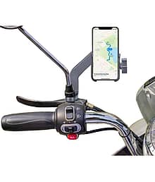 thriftkart Universal Handlebar Bike Mount Holder Metal Body 360 Degree Rotating Mirror Cradle Stand for Cycle, Motorcycle, Scooty Fits All Smartphones