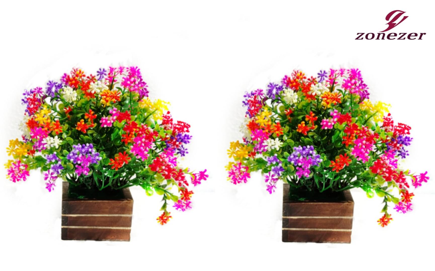 zonezer - Multicolor Daisy Artificial Flowers With Pot ( Pack of 2 ) zonezer - Multicolor Daisy Artificial Flowers With Pot ( Pack of 2 )