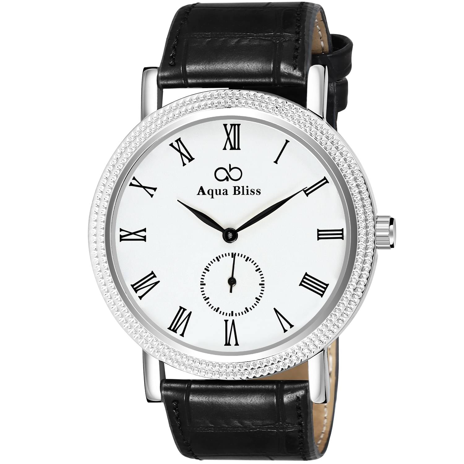     			AQUA BLISS - Black Leather Chronograph Men's Watch
