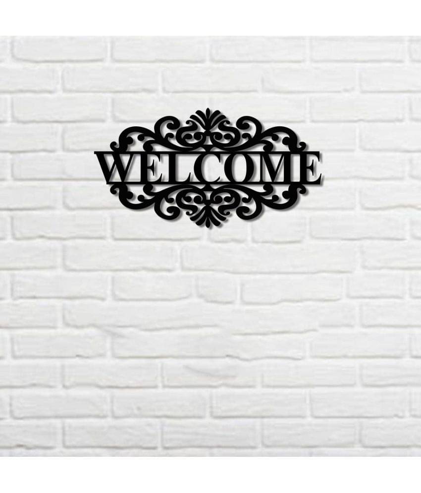 Asmi Collection Beautiful 3D Black MDF Wood Welcome Wall Sticker ( 16 x 30 cms ) Asmi Collection Beautiful 3D Black MDF Wood Welcome Wall Sticker ( 16 x 30 cms )