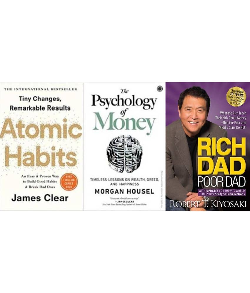 Atomic Habits + The Psychology of Money+ Rich dad Poor Dad - Stationery | Buy online on ZillyBuy