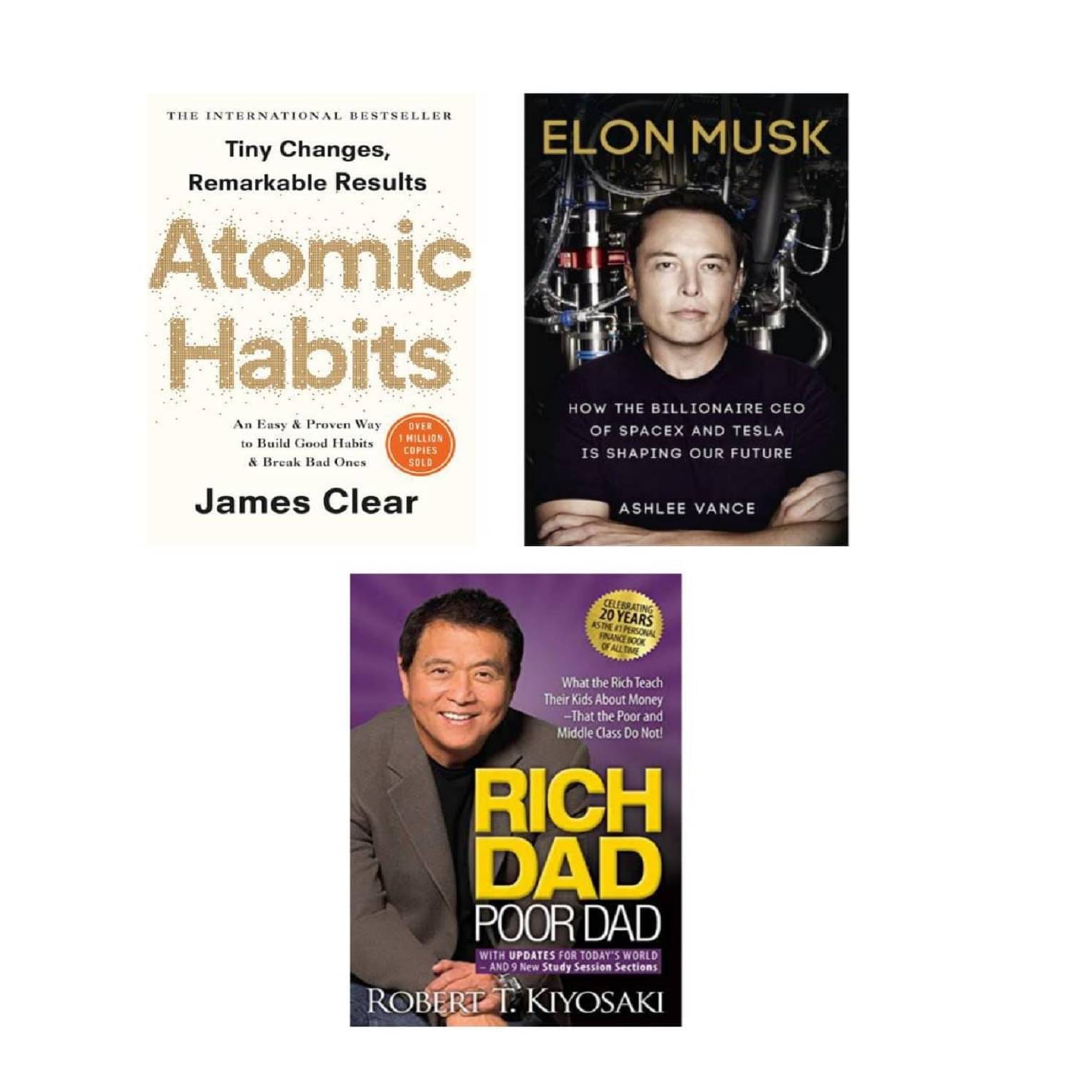 ( Combo of 3 books ) Atomic habit & Elon Musk & Rich Dad Poor Dad (English) - Paperback ( Combo of 3 books ) Atomic habit & Elon Musk & Rich Dad Poor Dad (English) - Paperback