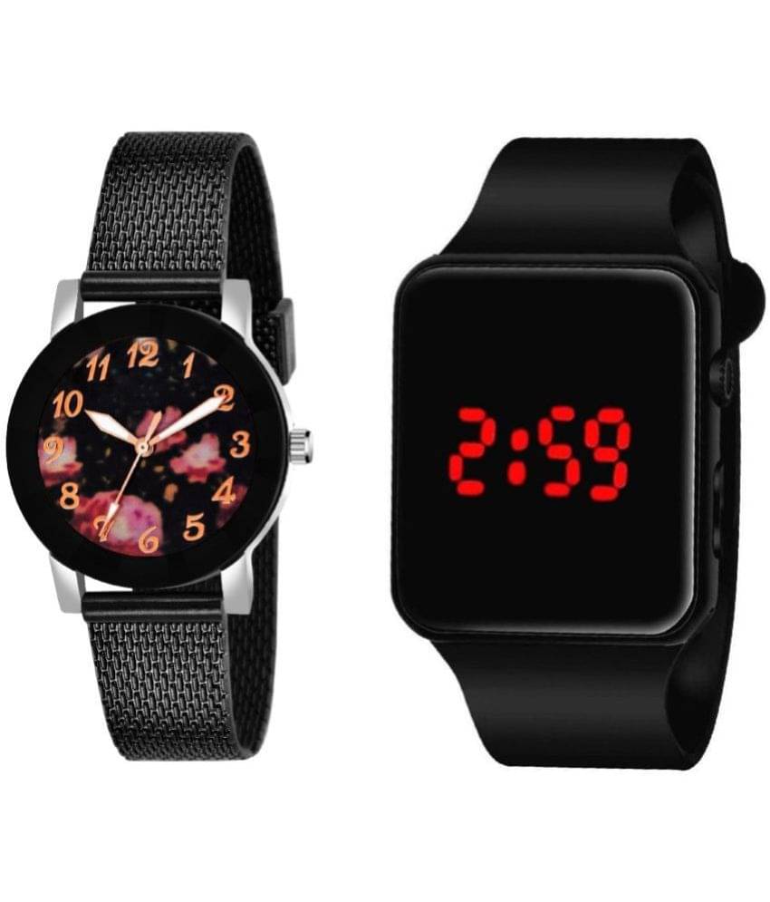     			DECLASSE - Black Resin Analog Couple's Watch