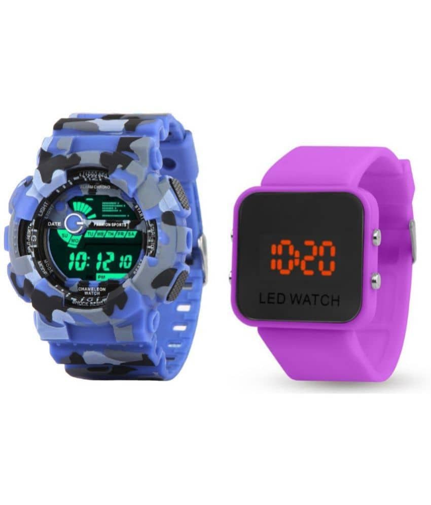 DECLASSE - Blue Silicon Digital Couple's Watch