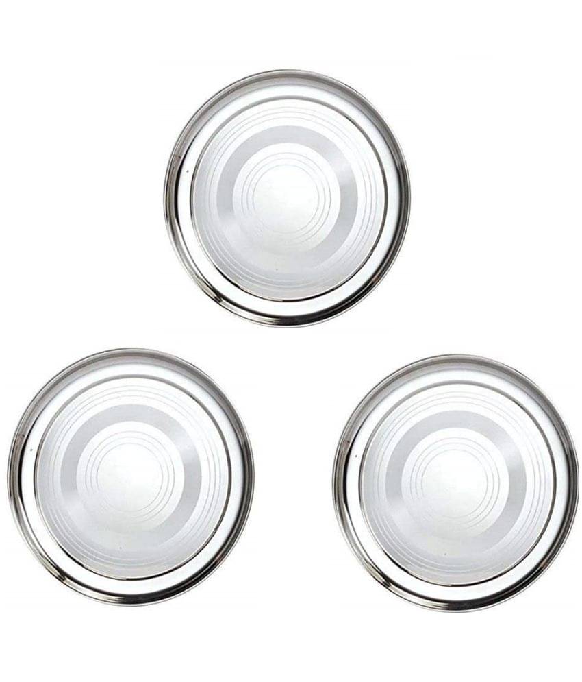     			Dynore 3 Pcs Stainless Steel Silver Full Plate