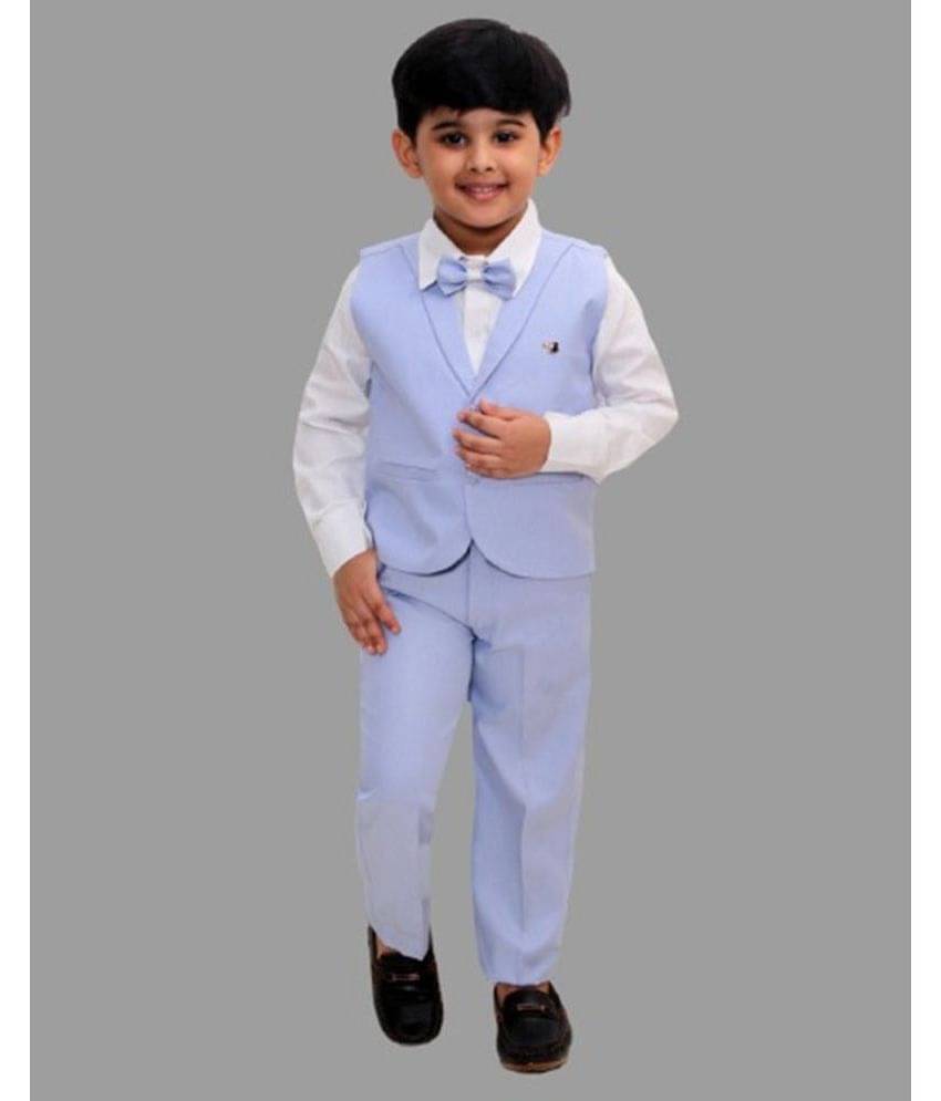 Fourfolds Pack of 1 Boys Cotton Blend Shirt & Pants Set ( Blue ) Fourfolds Pack of 1 Boys Cotton Blend Shirt & Pants Set ( Blue )