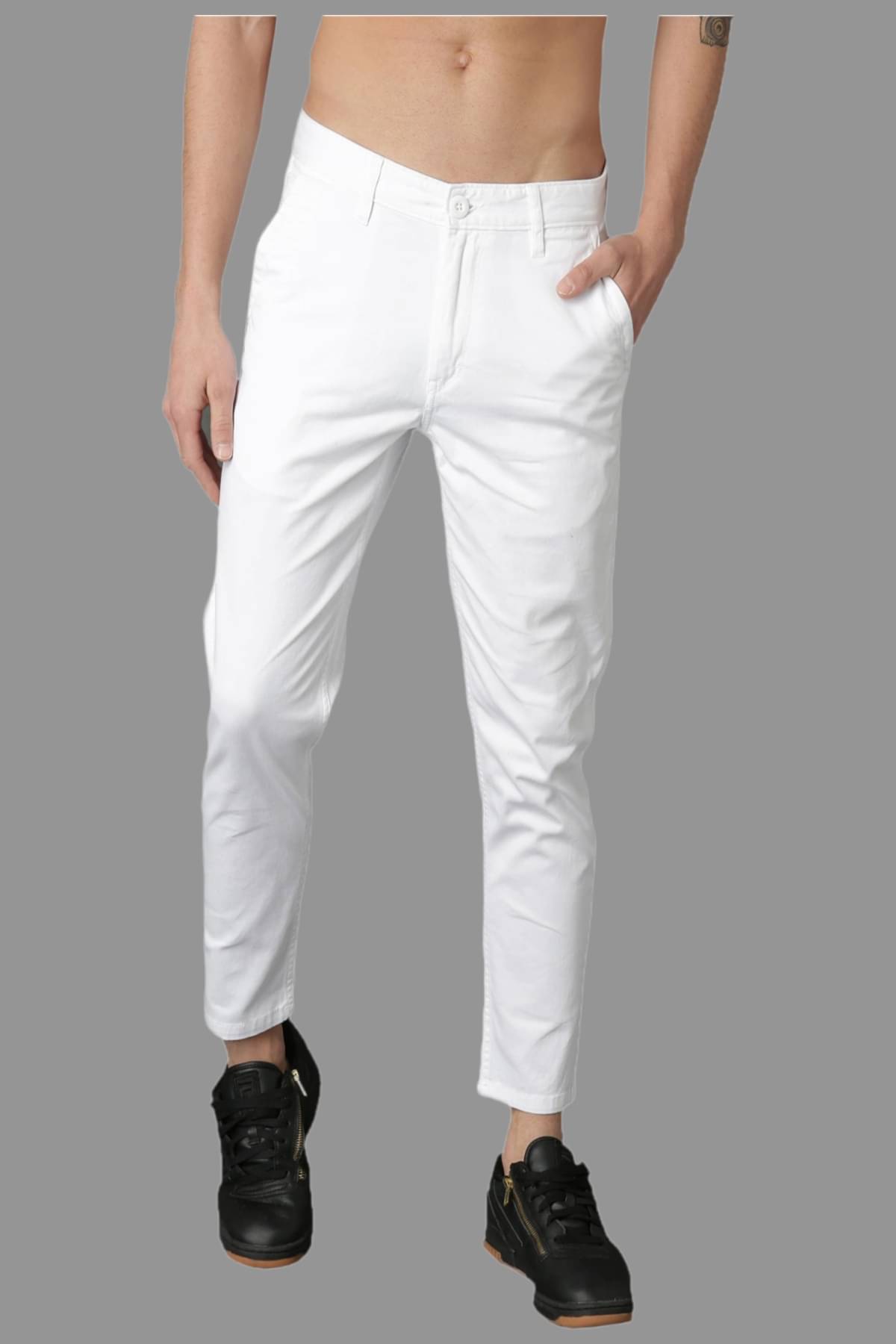     			HALOGEN White Regular Chinos ( Pack of 1 )