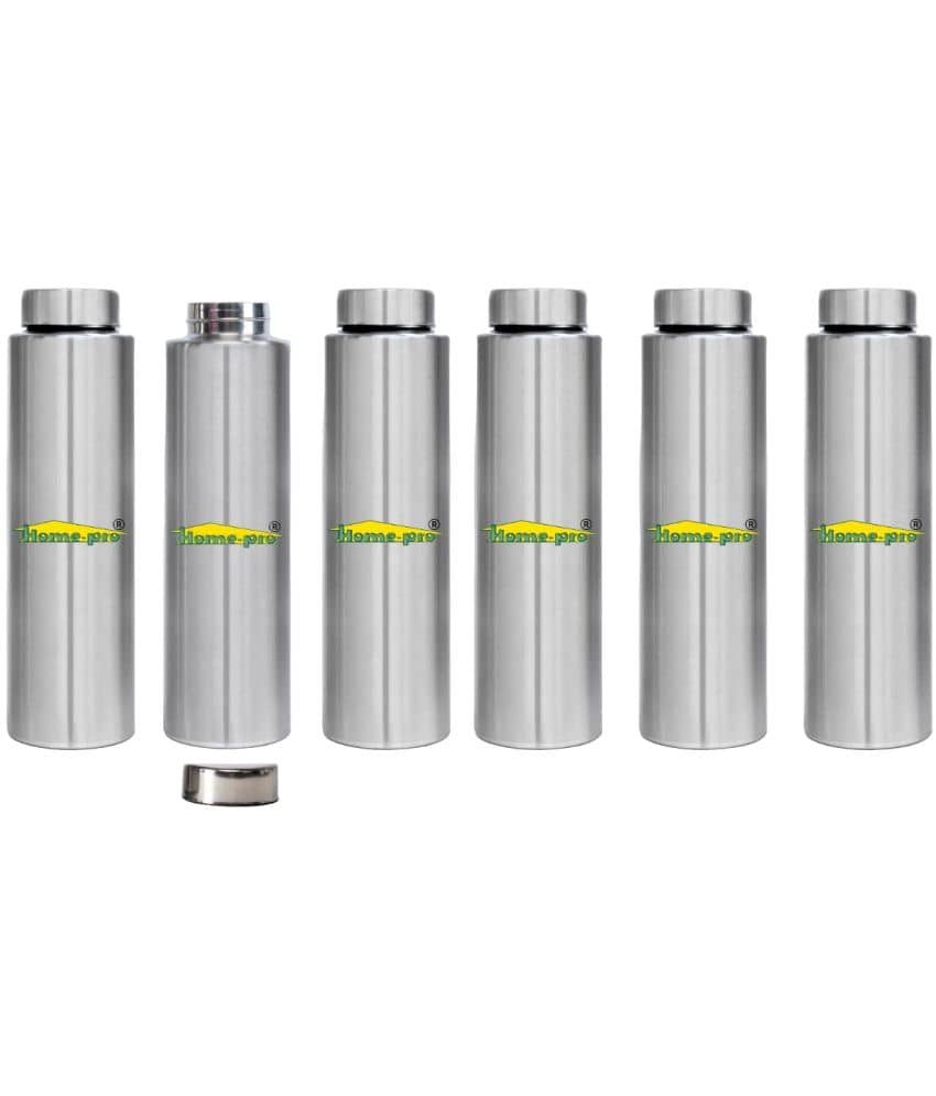 HomePro - Stainless Steel Bottle 100% leak proof Pack of 6 for Home | Gym | Fridge | School | Office | Trekking & Hiking Bottle