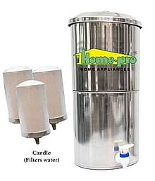 Homepro Manual 27 Ltr Stainless Steel Water Filter purifiers with 3 Ceramic Candle